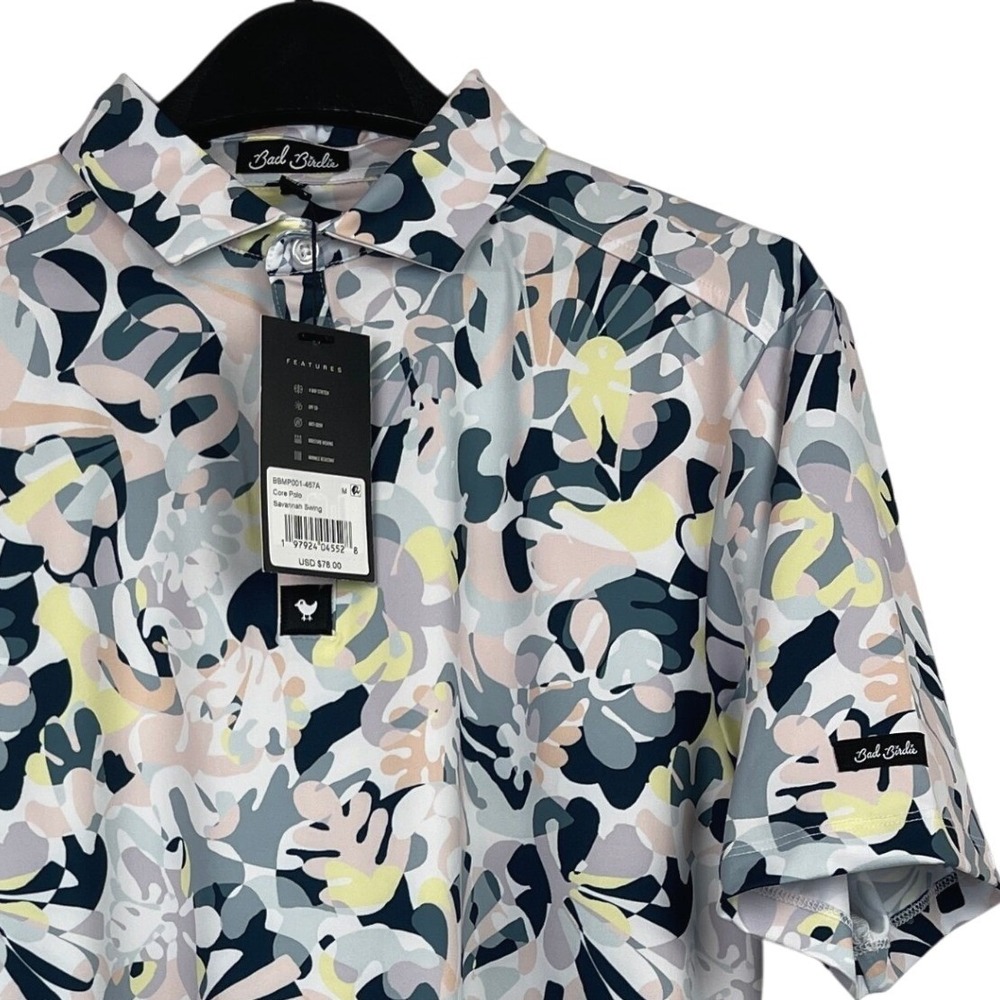 NEW Bad Birdie Golf Polo Mens M Core Polo Savannah Swing‎ Performance  Shirt $78